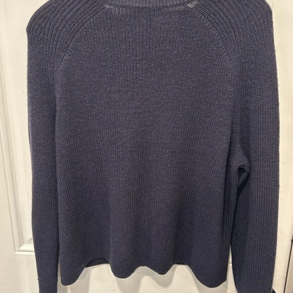 Eileen Fisher Women’s 100% Italian Fine Merino Wool Ribbed Sweater Navy, Sz Med - Picture 3 of 7